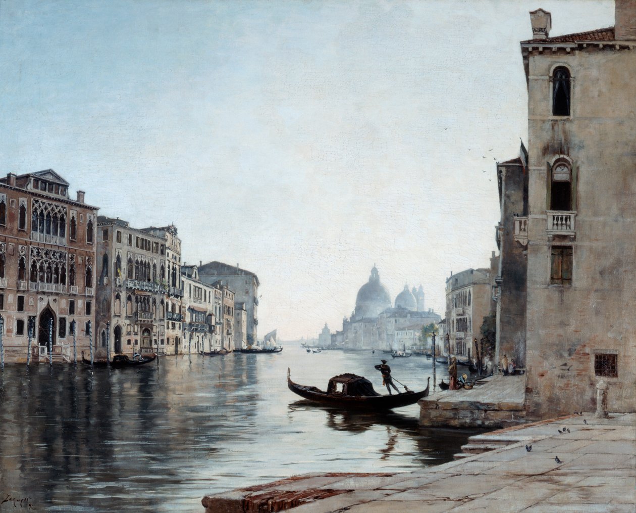 Gondola on the Grand Canal by Emmanuel Lansyer