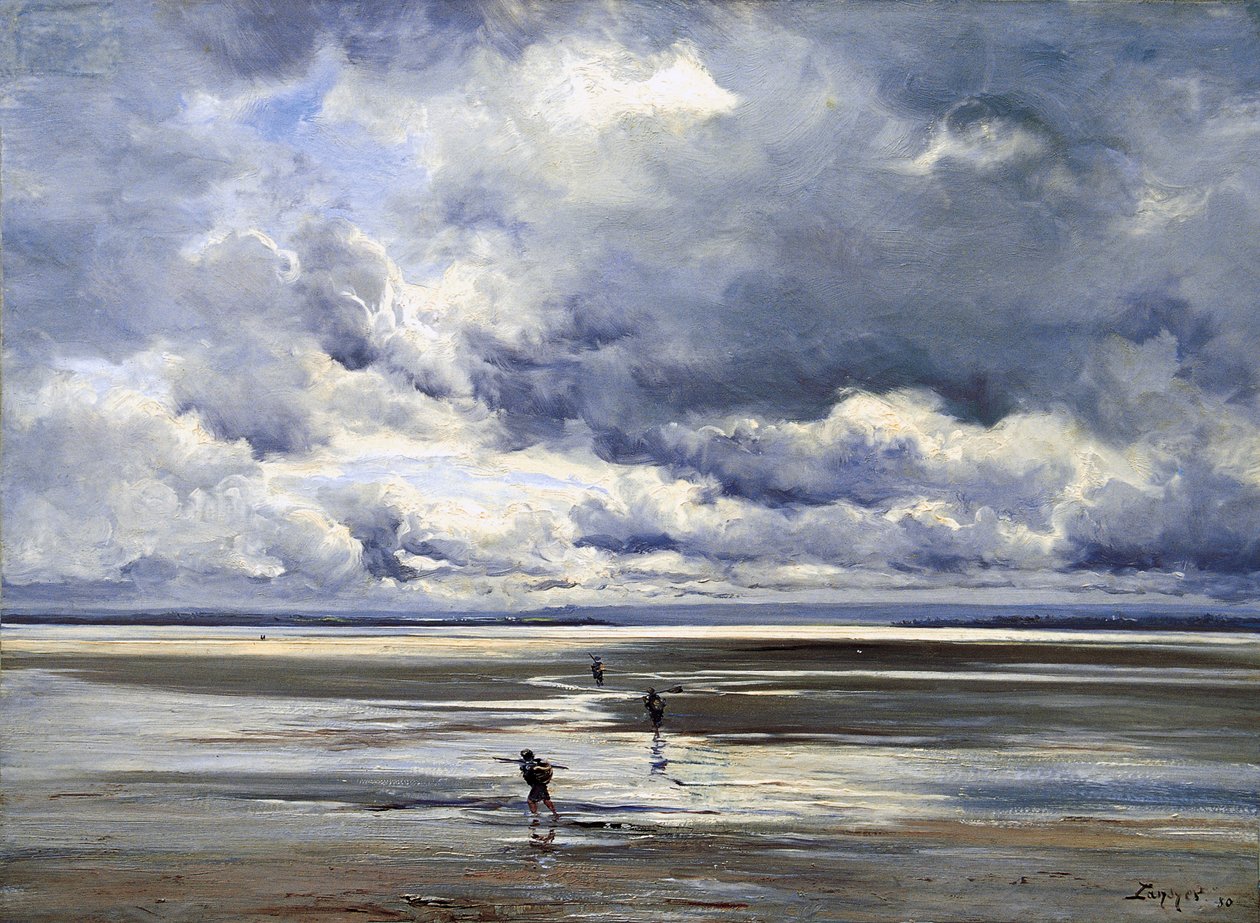 Strikes at Low Tide, Looking Towards Avranche by Emmanuel Lansyer