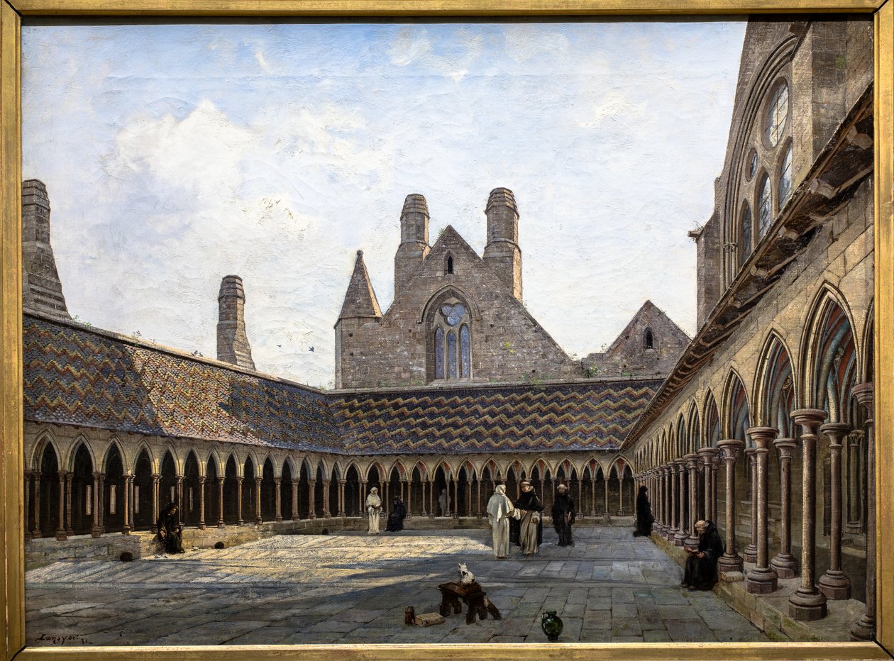The Cloister of Mont Saint-Michel by Emmanuel Lansyer