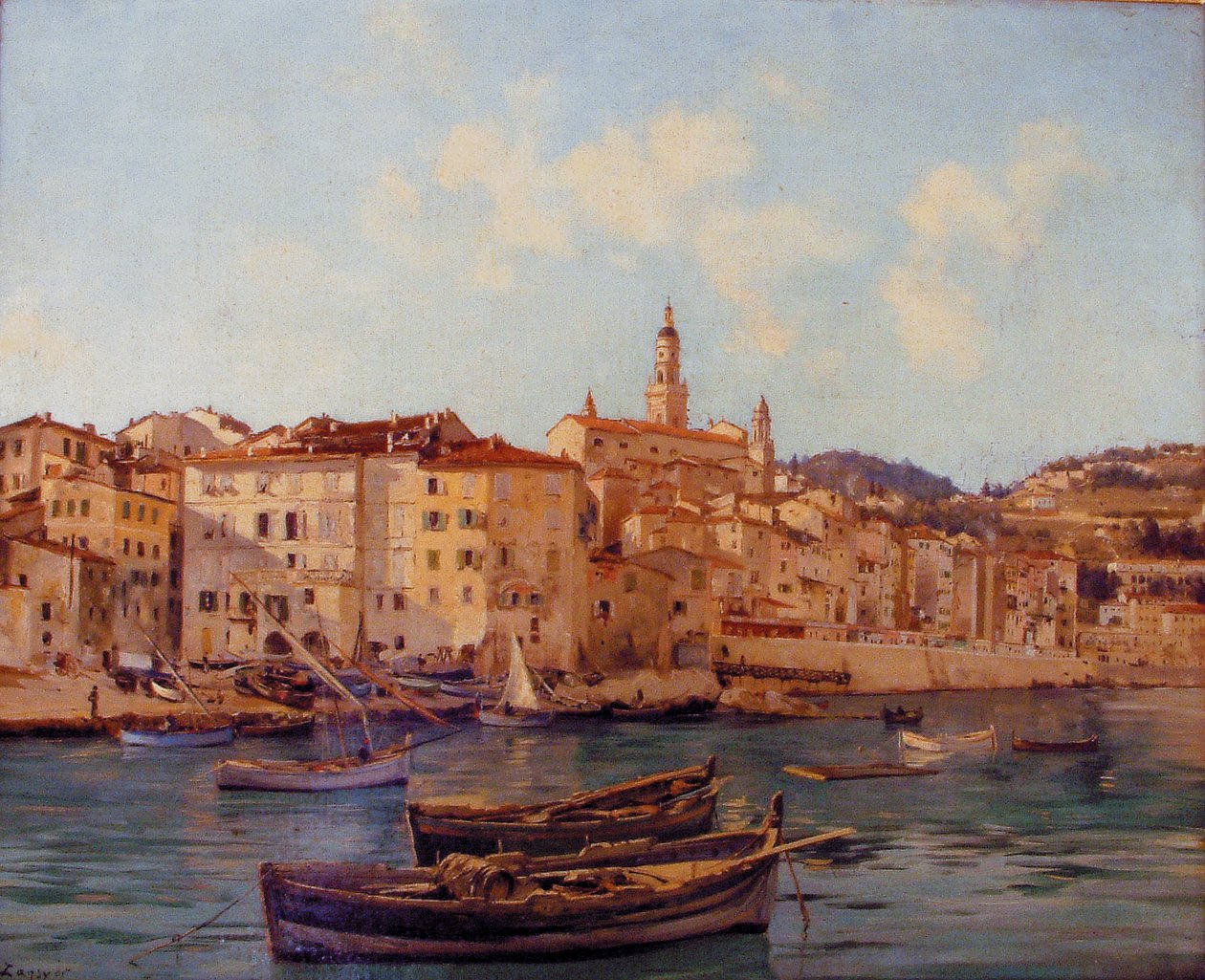 The Port of Menton (1891) by Emmanuel Lansyer