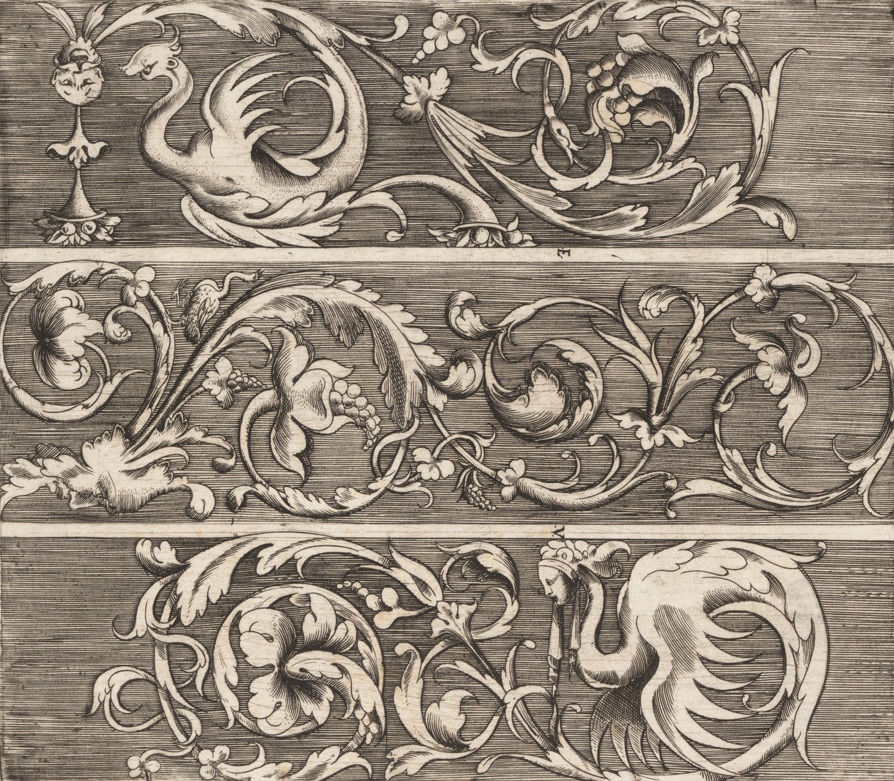 Three Friezes with Ornamental Foliage, ca. 1541-43 by Enea Vico