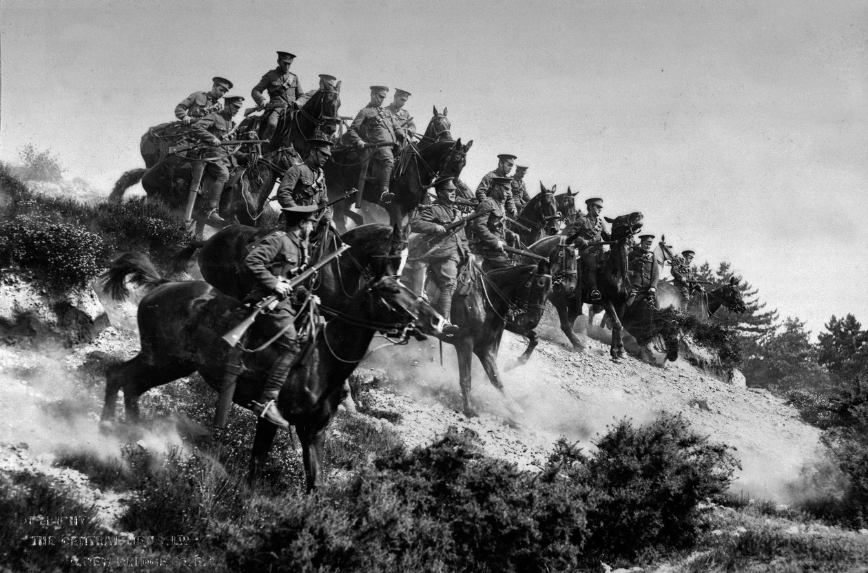 1st Reserve Regiment of Cavalry in Training, Aldershot, c.1914 by English Photographer