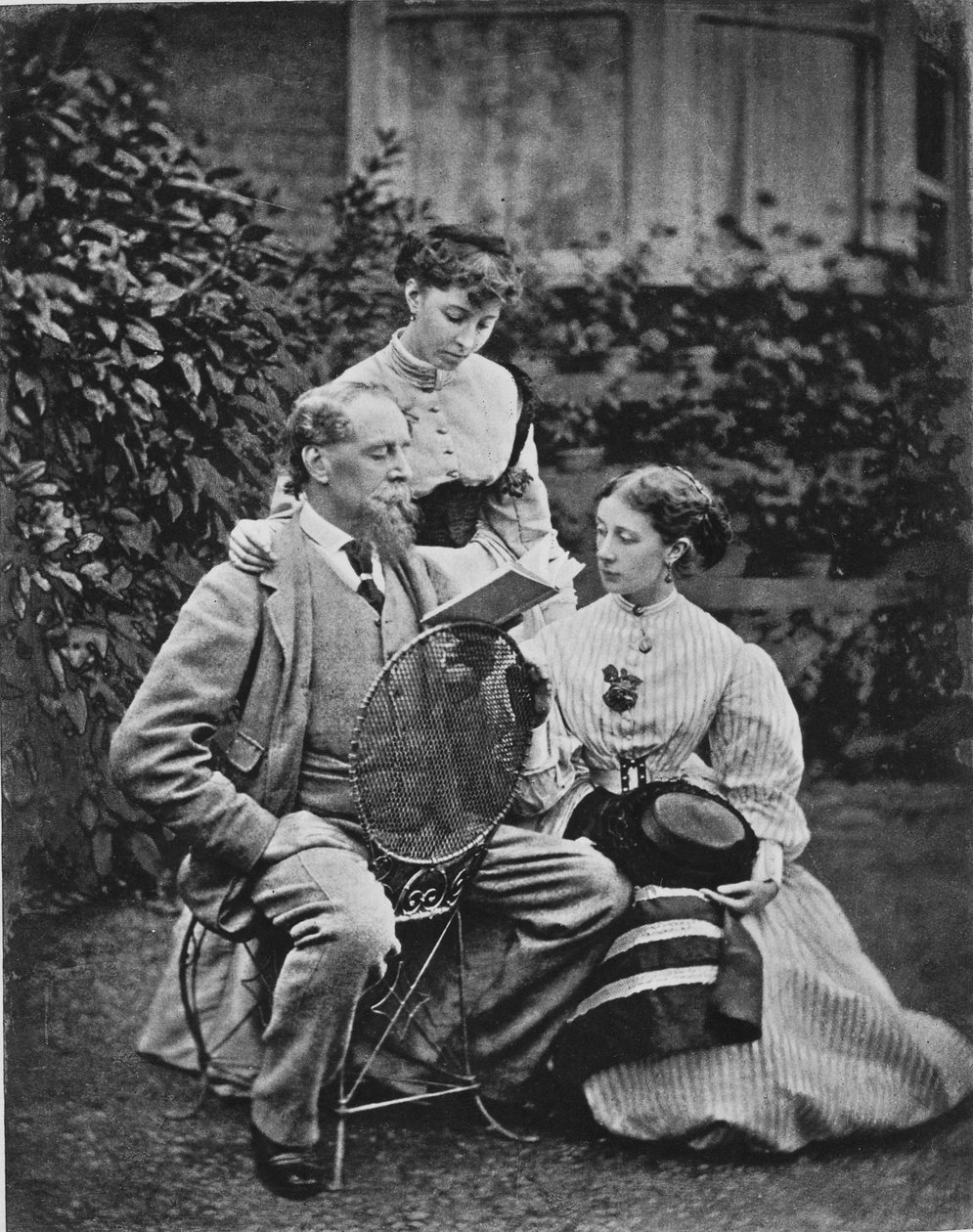 Charles Dickens with Two of His Daughters, c.1865 by English Photographer