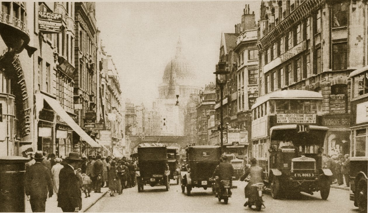 Fleet Street in 1926 by English Photographer