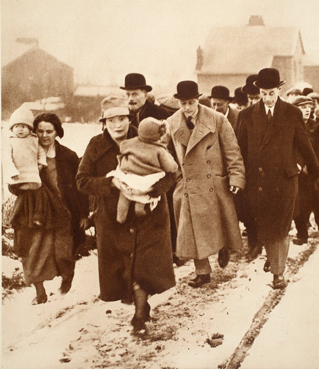 King Edward VIII Walking Through the Snow at Winlaton by English Photographer
