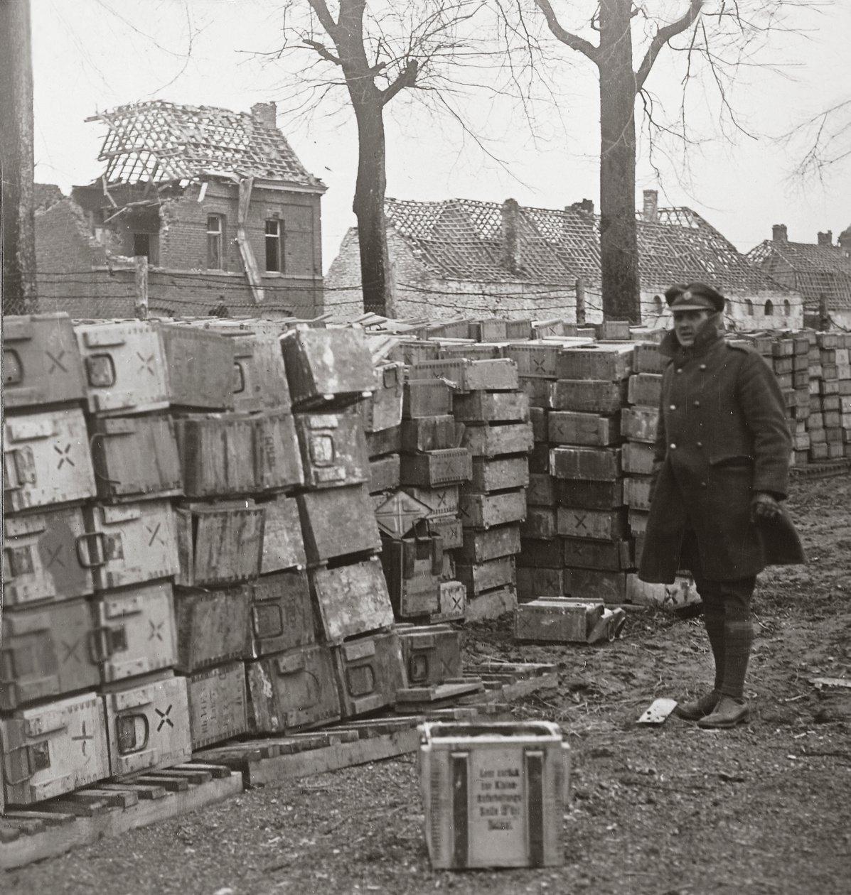 Our rapid advance near Cambrai compelled the Germans to abandon large quantities of ammunition by English Photographer