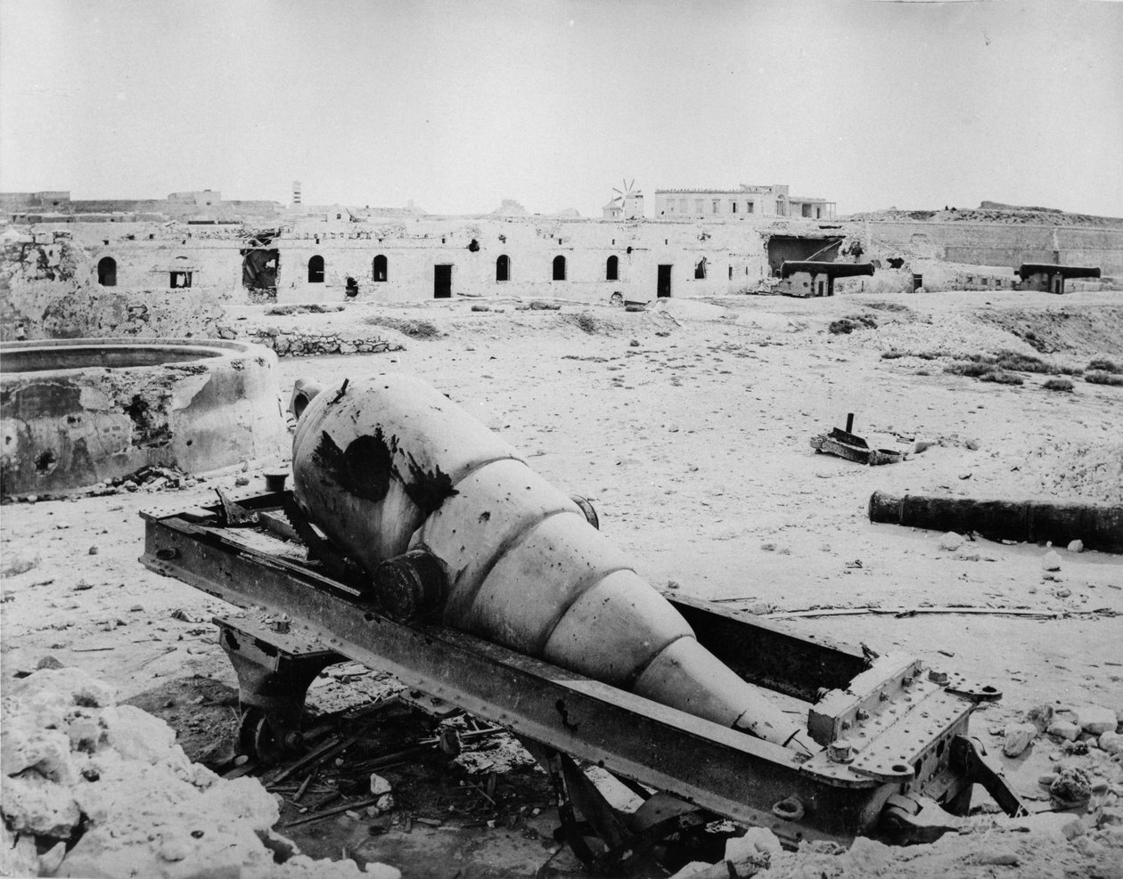 Ruins and Artillery in Fort Meks, 1882 by English Photographer