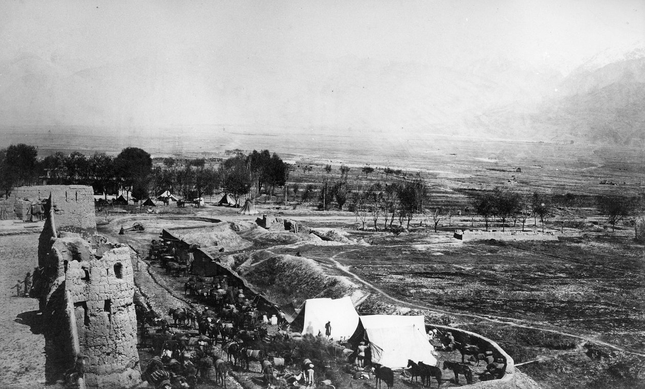 Scene of a Military Camp during the Second Anglo-Afghan War, 1878-80 by English Photographer