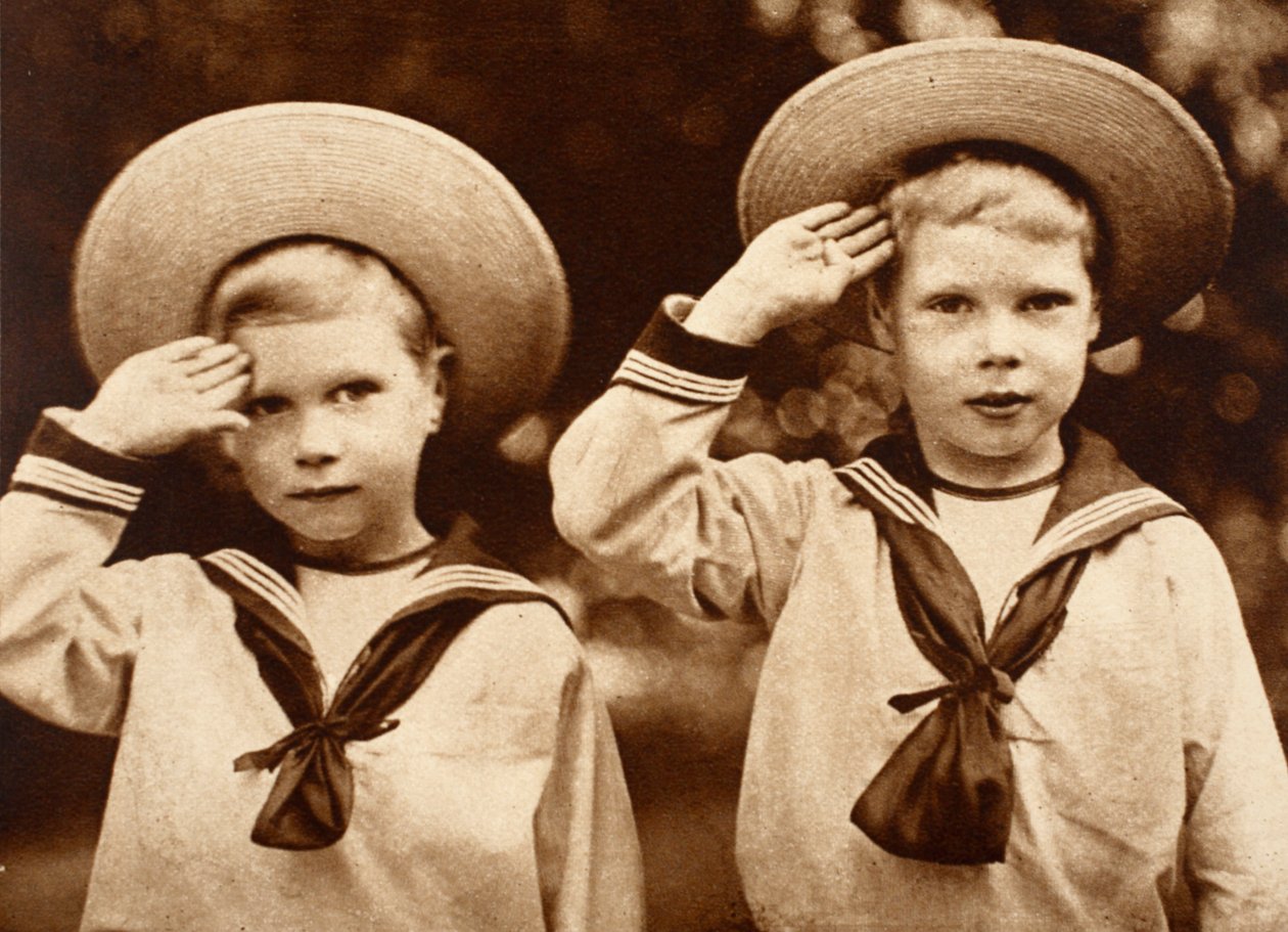 The Duke of York and King Edward VIII Saluting, c.1899 by English Photographer