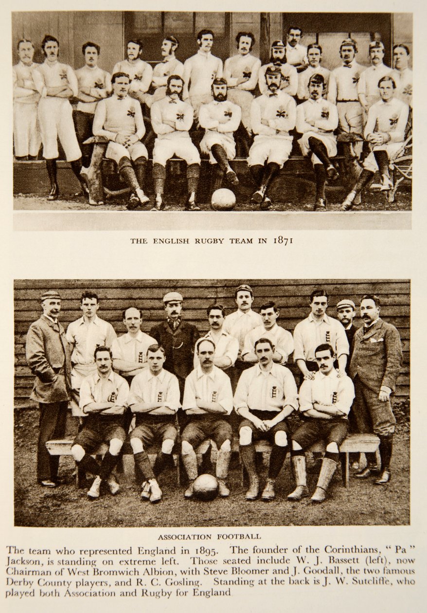 The English Rugby Team in 1871 and Association Football representatives in 1895, photographs from The Times by English Photographer