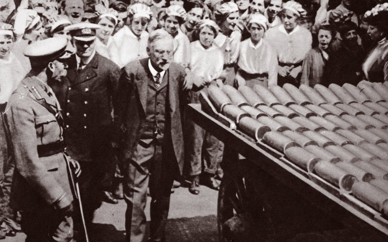 Women at work in a munitions factory during the Great War by English Photographer