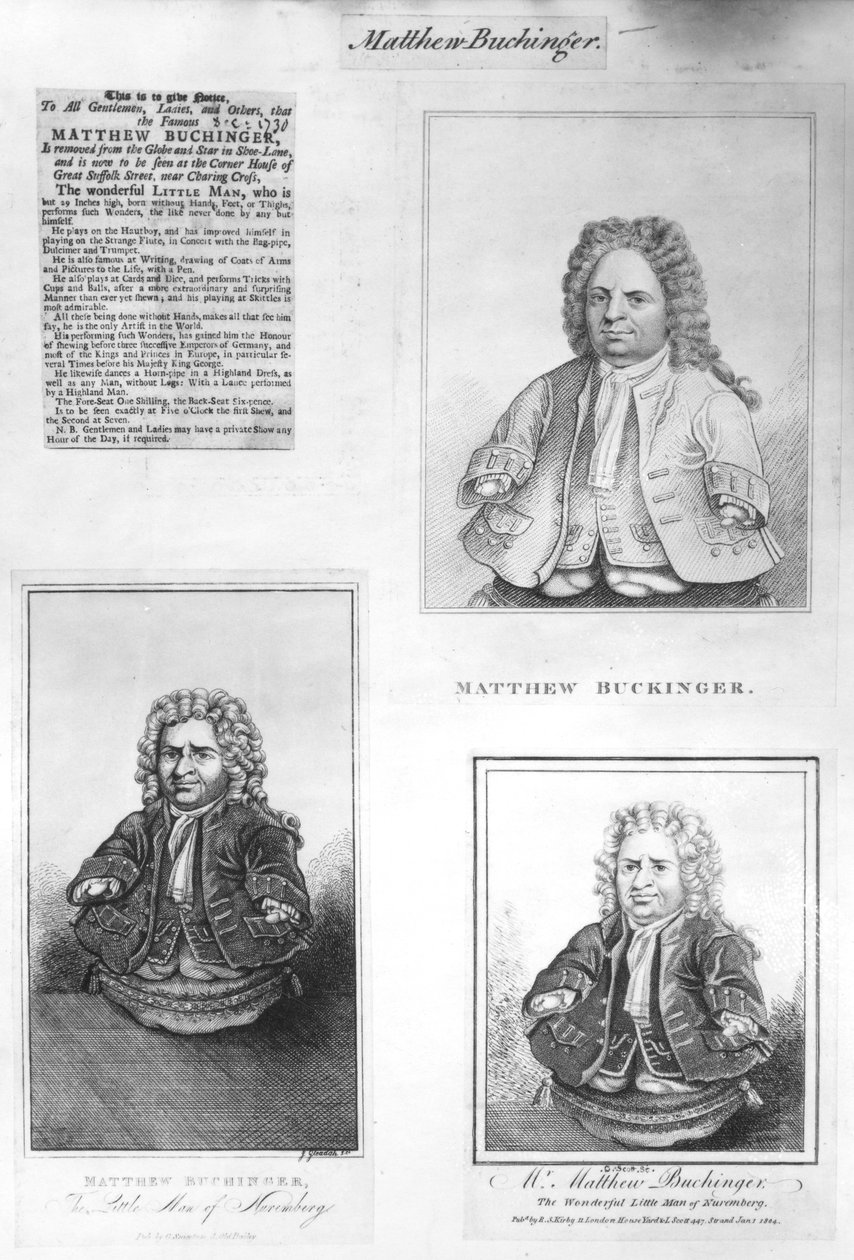 A Collection of Cuttings about Matthew Buchinger by English School