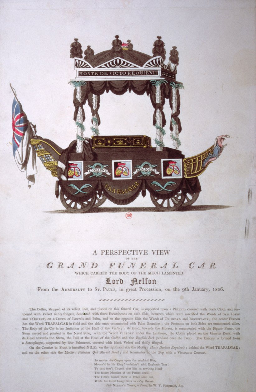 A Perspective View of the Grand Funeral Car that Carried the Body of Lord Nelson from The Admiralty to St. Paul