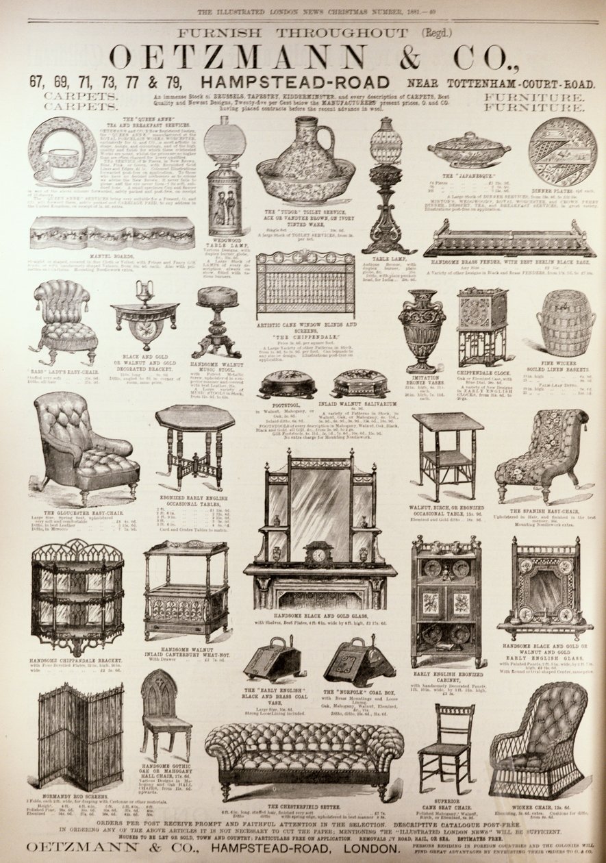 Advertisement for Oetzmann and Co., from 