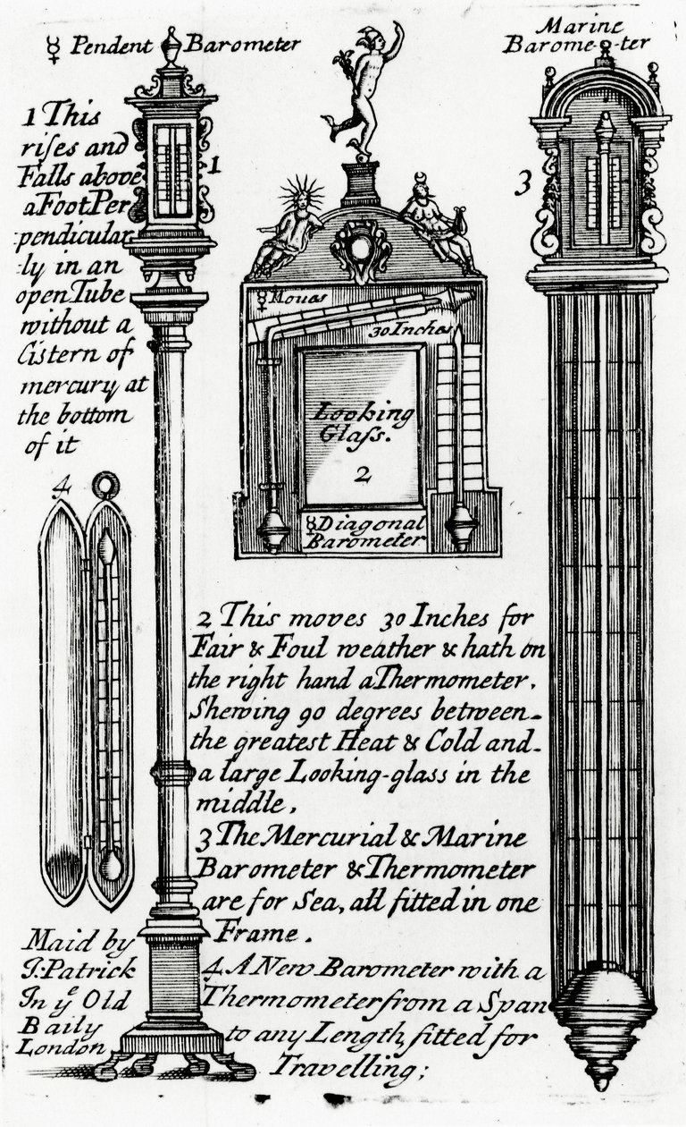 Advertisement for Barometers made by John Patrick, c.1705-1715 by English School