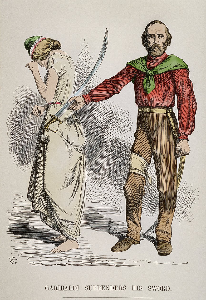 Allegory of Garibaldi Laying Down His Sword and Leaving Rome by English School