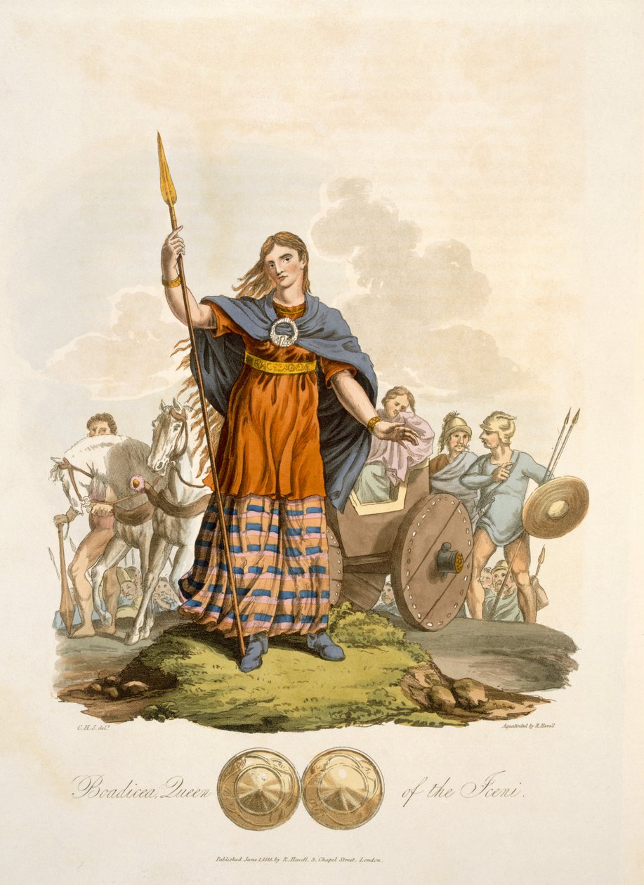 Boadicea, Queen of the Iceni, engraved by Richard Havell the Elder, pub. 1815 by English School