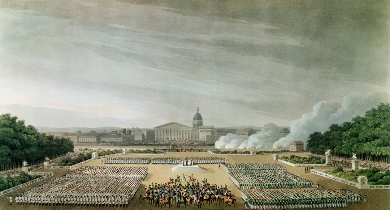 Ceremony of the Te Deum by the Allied Armies in Louis XV Square, Paris, on 10th April 1814 by English School