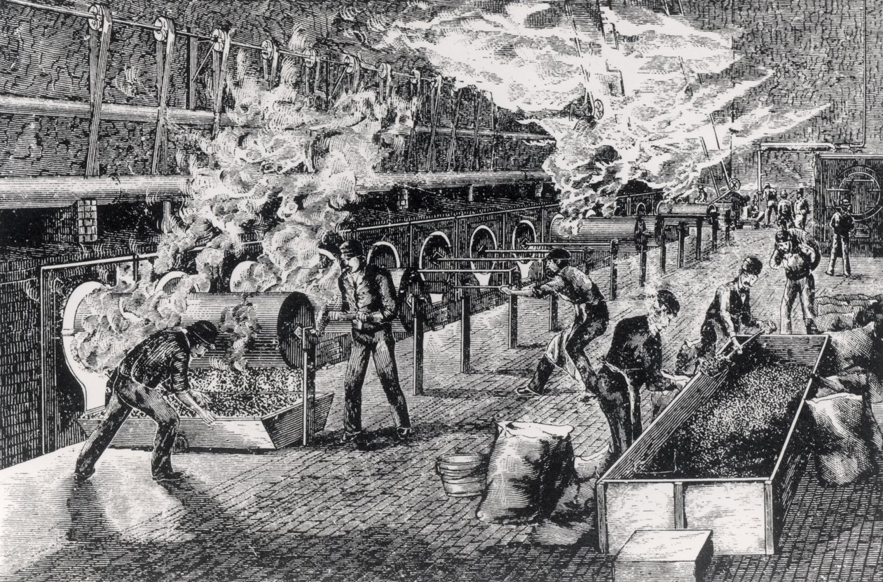 Coffee Roasting, 1870 by English School