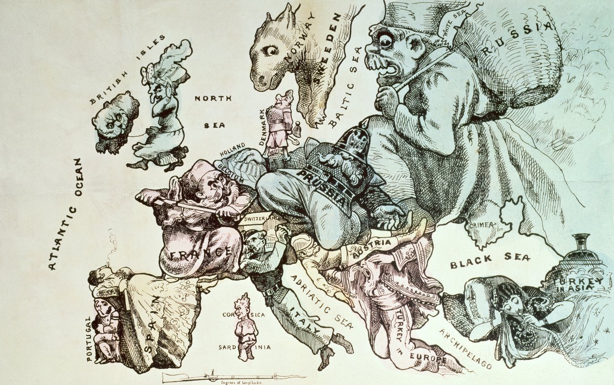 Comic Map of Europe by Frederick Rose, c.1870 by English School