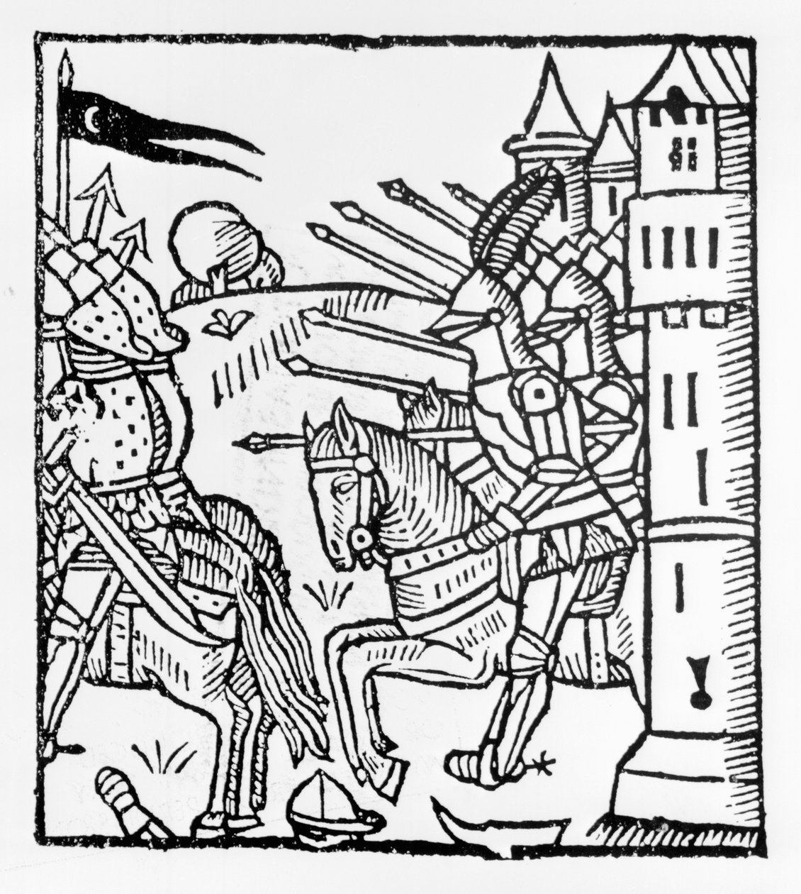 Crusading Knights Ride Out to Battle by English School