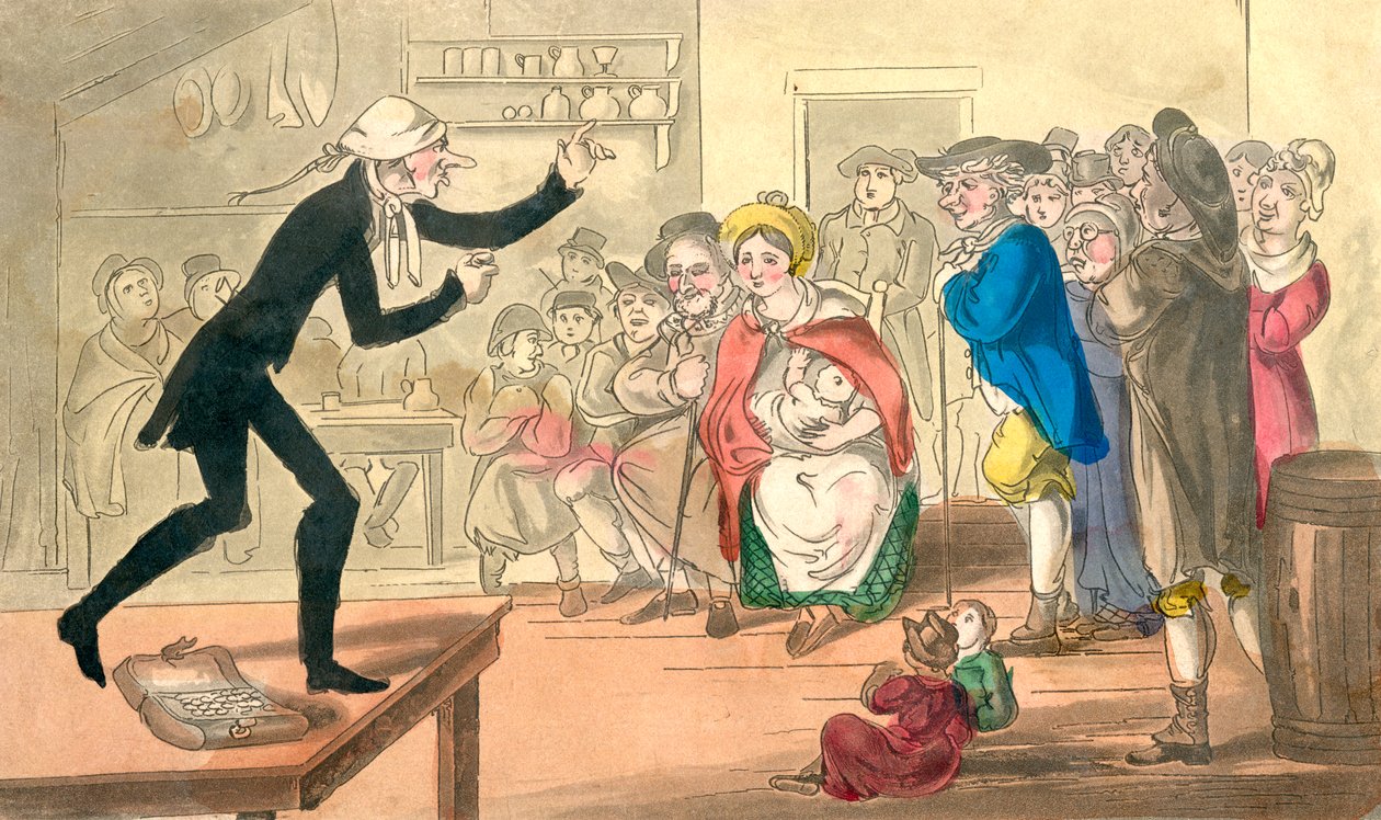 Dr. Comicus Selling his Pills, from The Adventures of Dr. Comicus or The Frolicks of Fortune, published c.1815 by English School