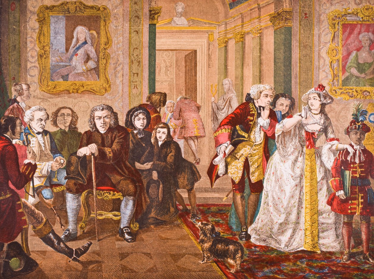 Dr Samuel Johnson in the ante-room of Lord Chesterfield by English School