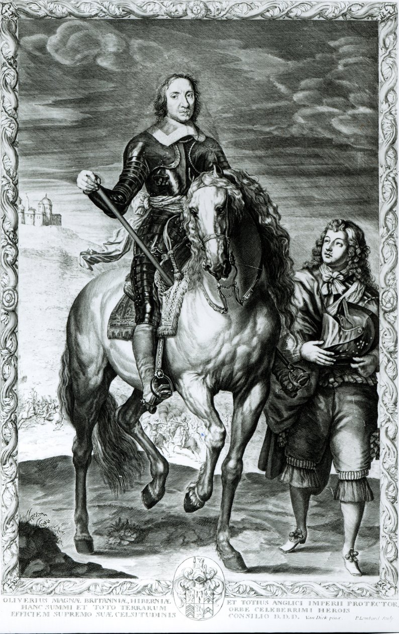 Equestrian Portrait of Oliver Cromwell (1599-1658) by English School