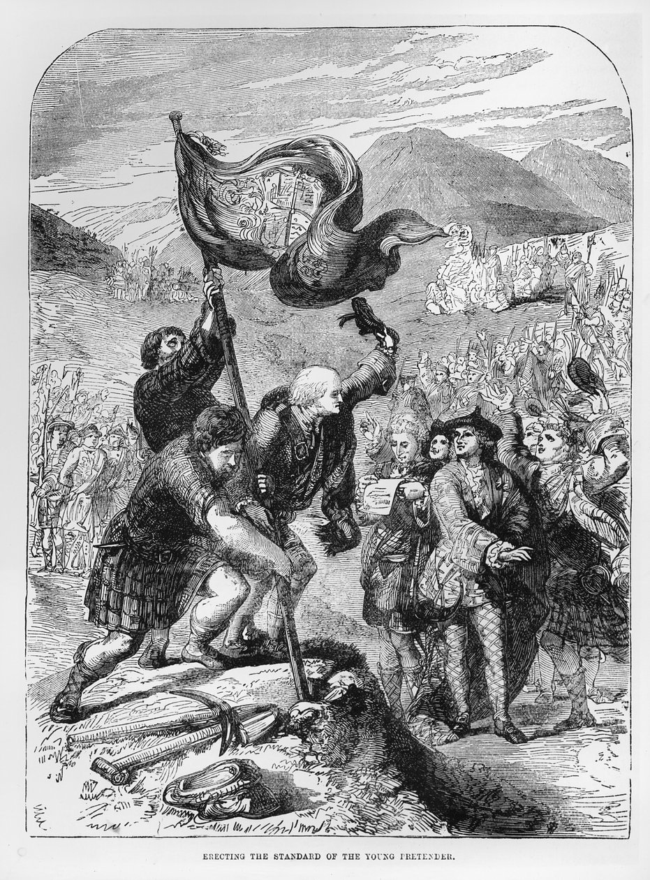 Erecting the Standard of the Young Pretender by English School