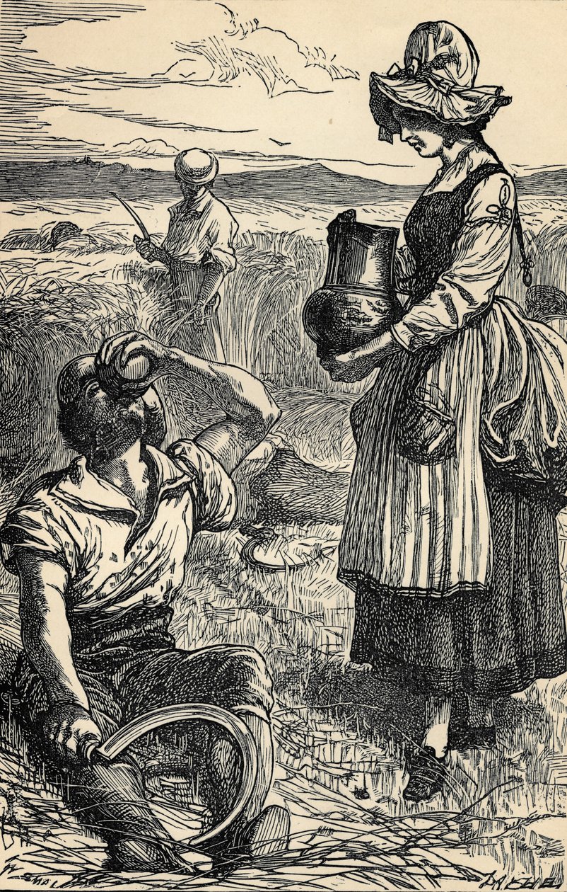 Field Workers Reaping by English School
