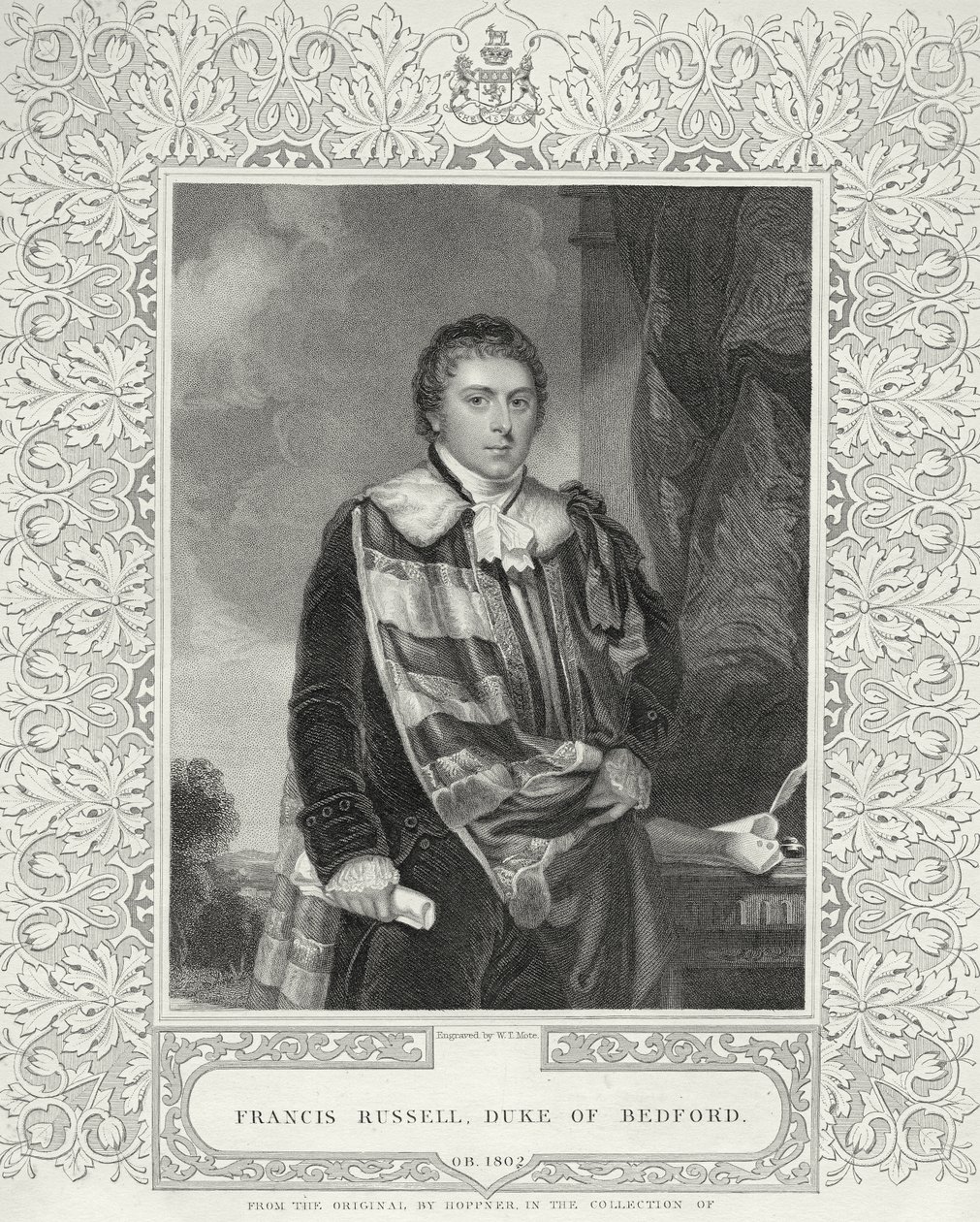 Francis Russell, 5th Duke of Bedford, Engraved by W. T. Mote by English School