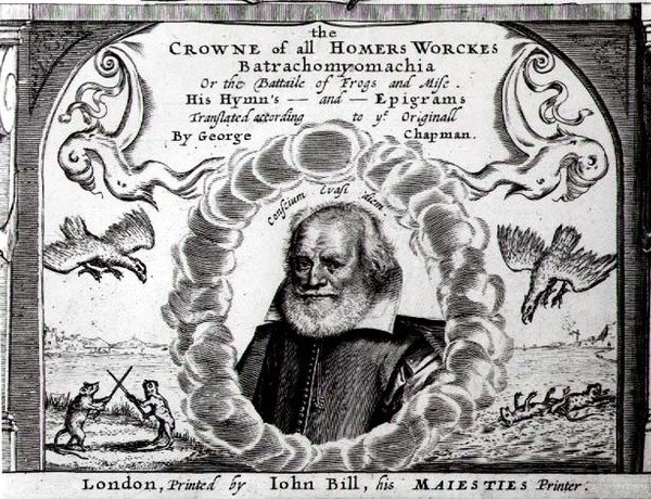 Frontispiece of Batrachomyomachia or, The Battle of Frogs and Mice, Translated by George Chapman by English School