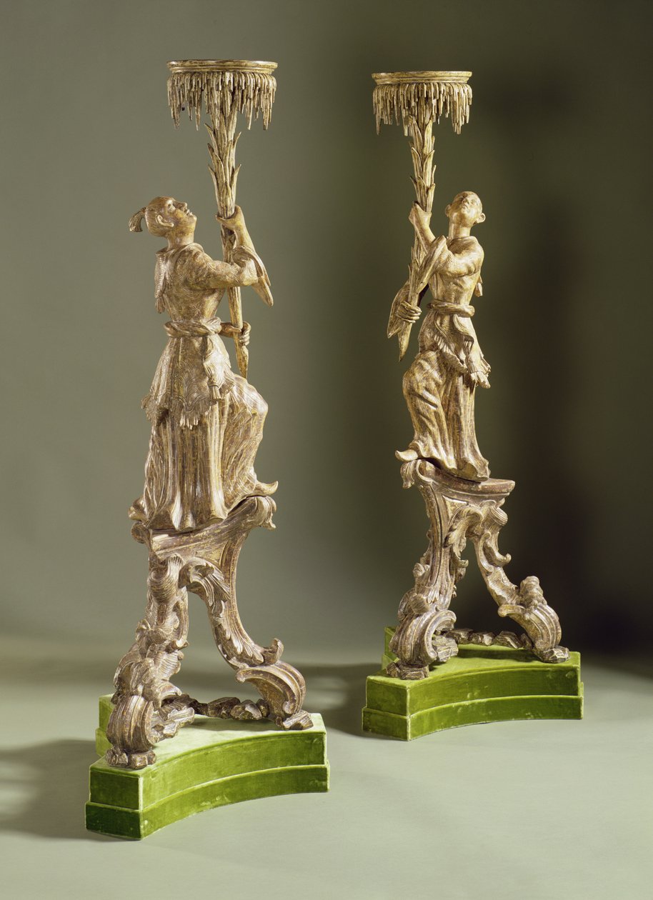 George II chinoiserie torcheres, c.1750 by English School