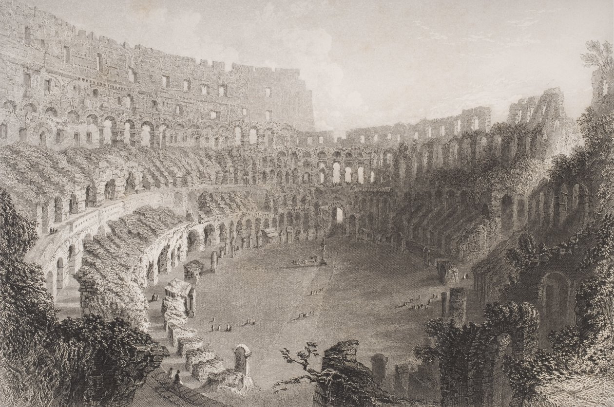 Interior of the Colosseum, Rome by English School