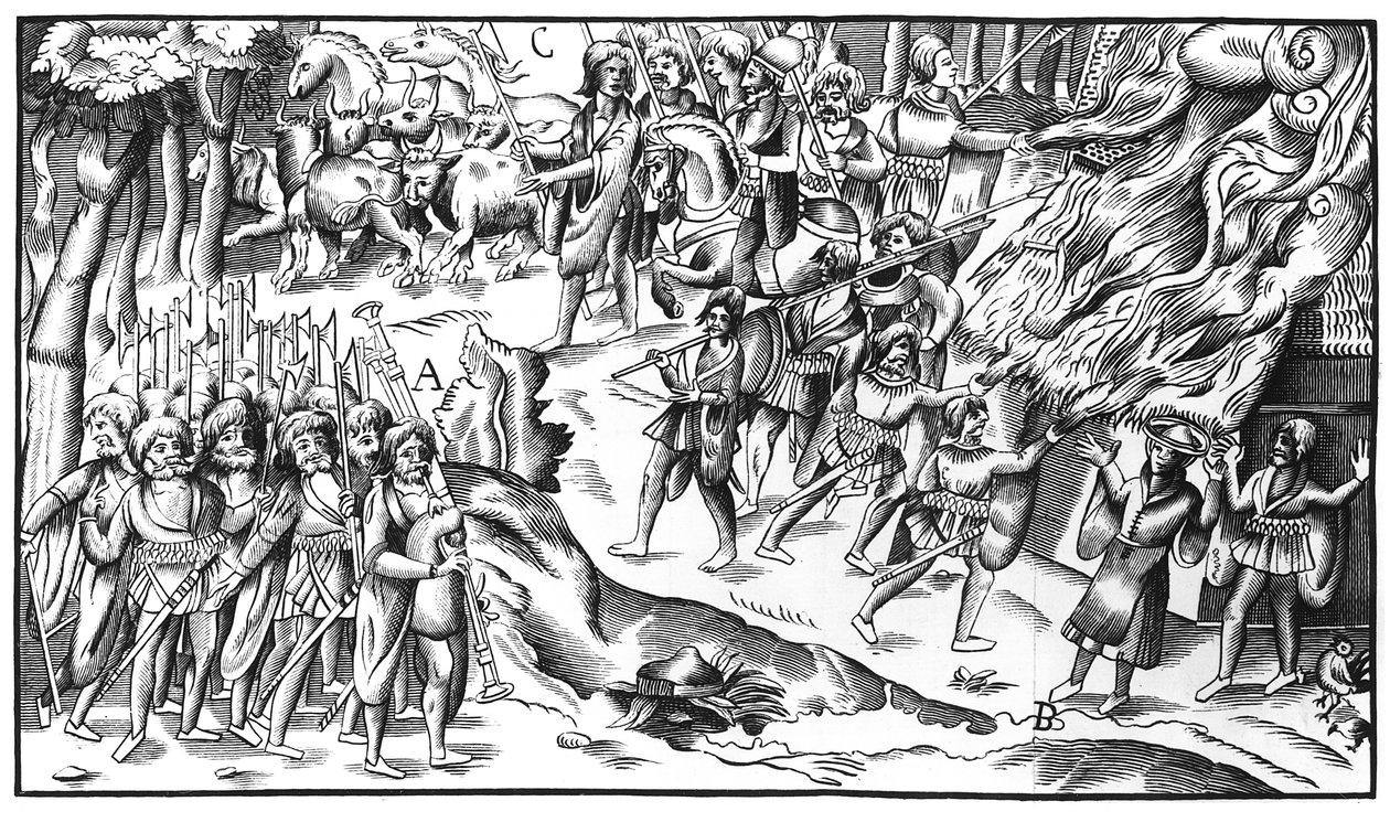 Irish Cattle Raid on an English Plantation by English School