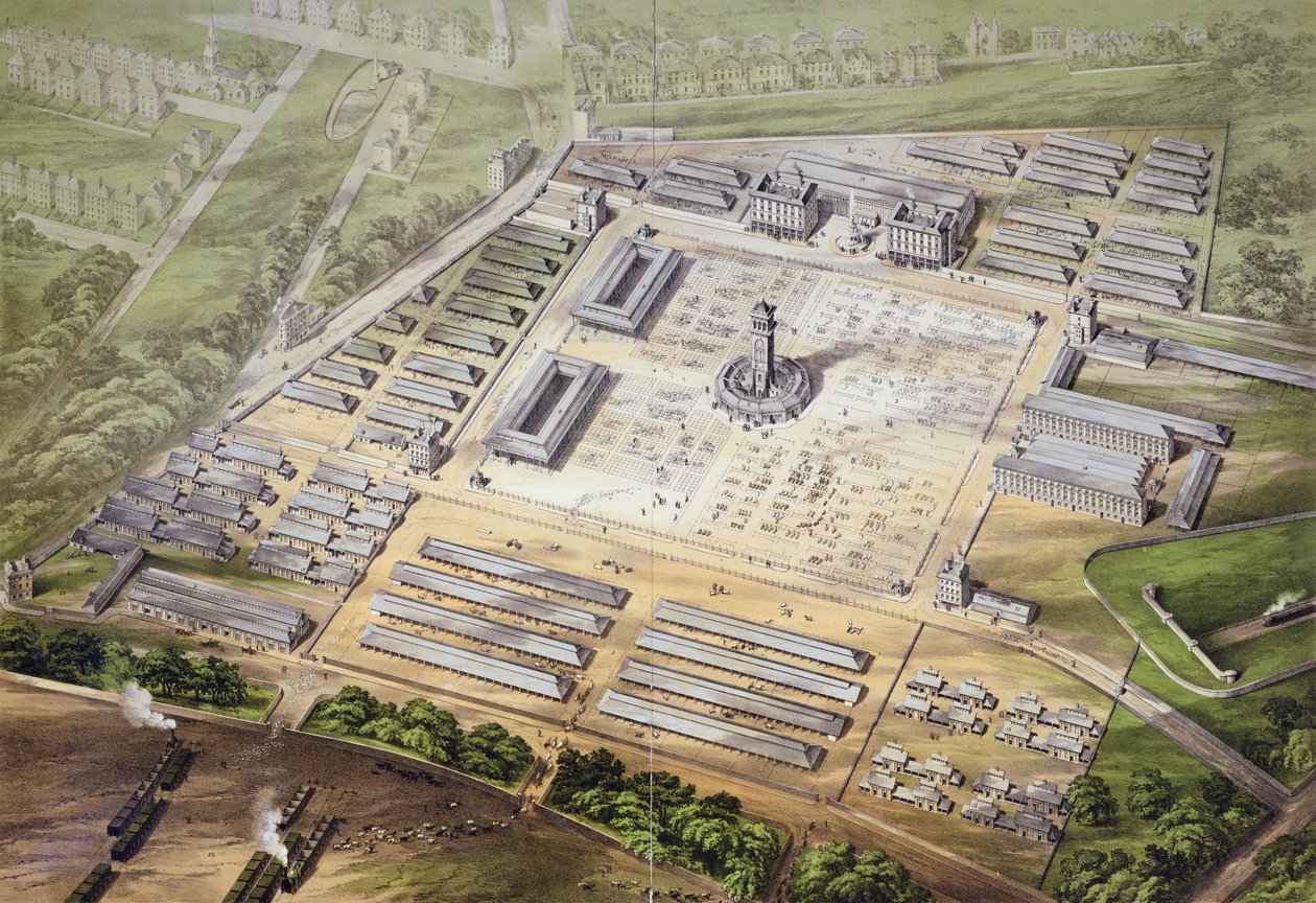 Isometric View of the New Metropolitan Cattle Market, 1855 by English School
