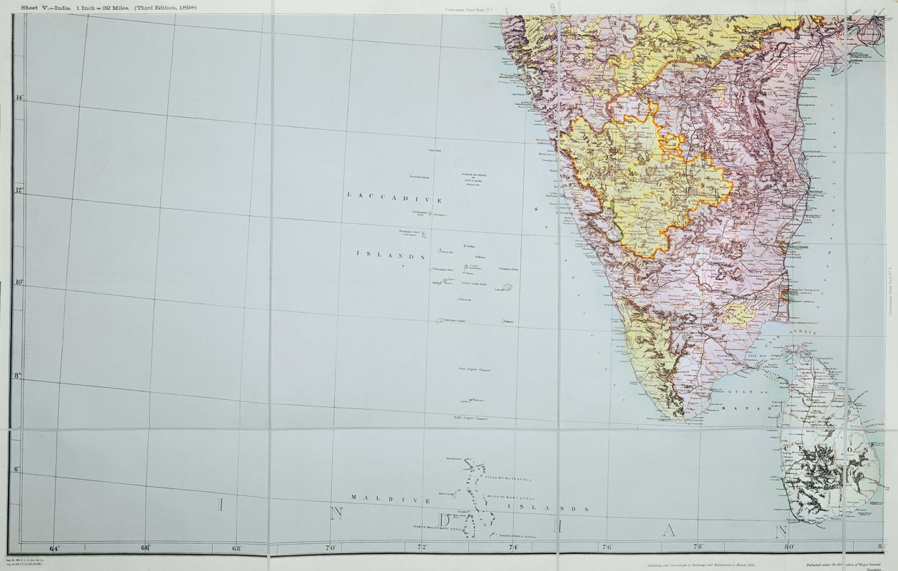 Map of Southern India by English School