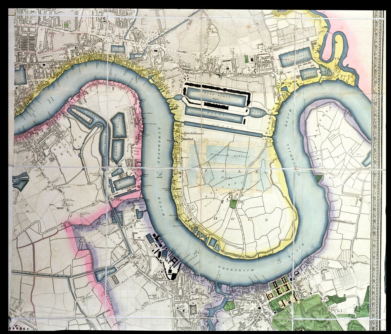 Map of the Isle of Dogs, c.1830 by English School