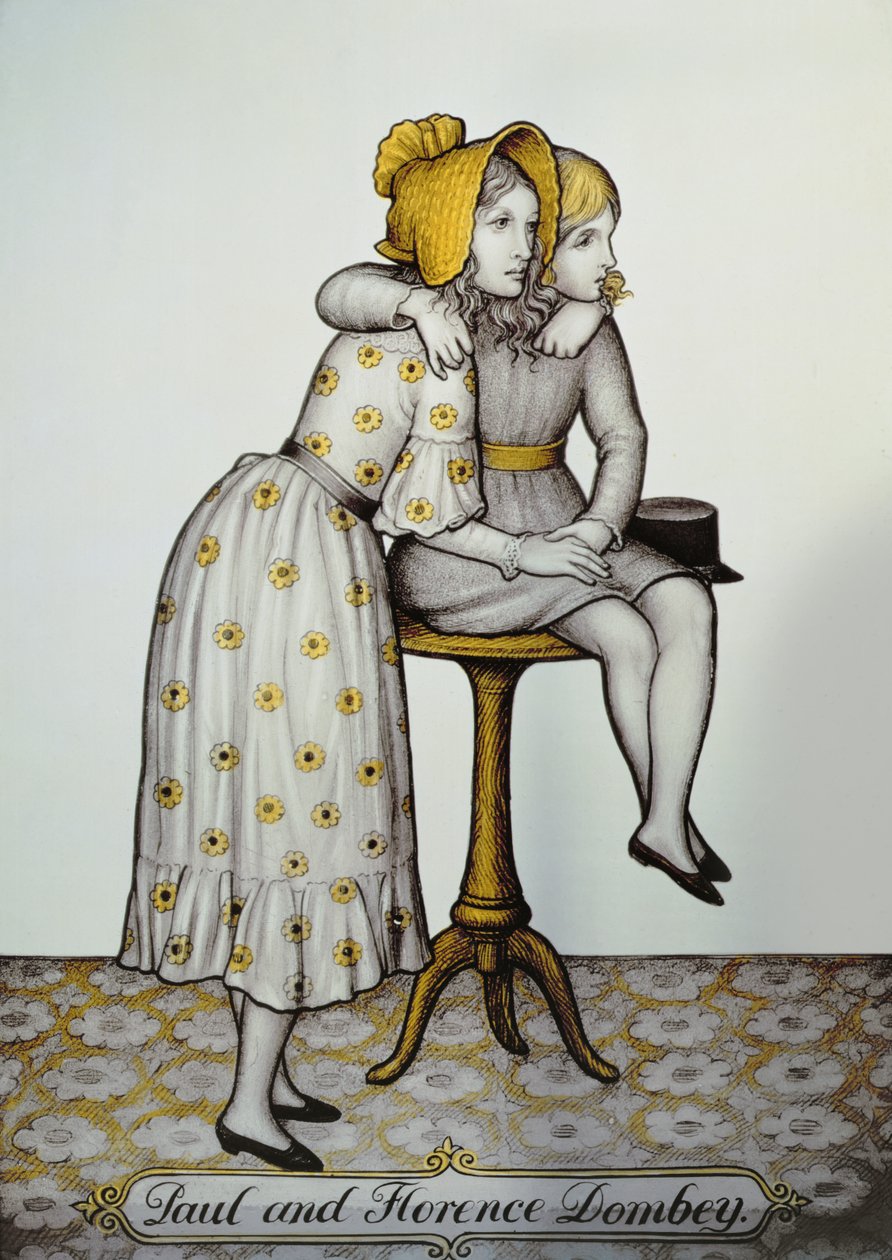 Paul and Florence Dombey from Dombey and Son by Charles Dickens by English School