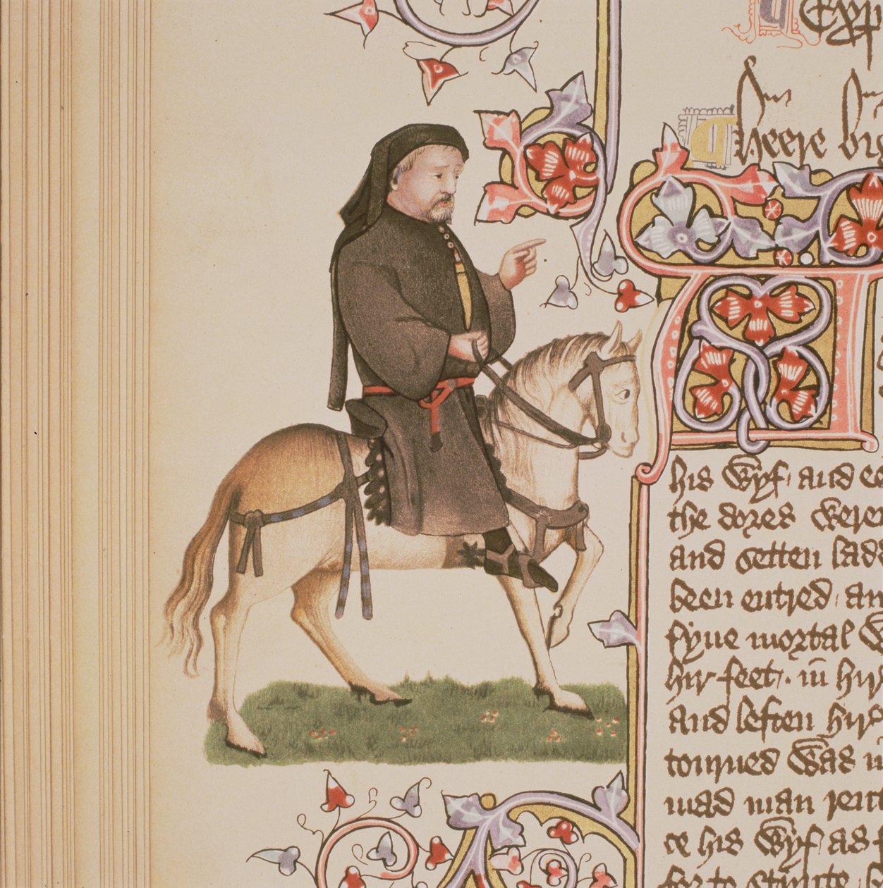 Portrait of Chaucer, from The Canterbury Tales by Geoffrey Chaucer, Ellesmere Manuscript, facsimile edition, 1911 by English School