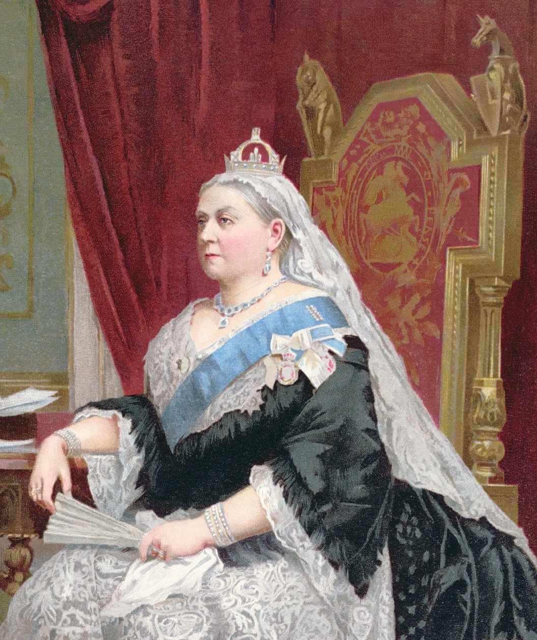 Portrait of Queen Victoria at the time of her Golden Jubilee in 1887 (detail) by English School