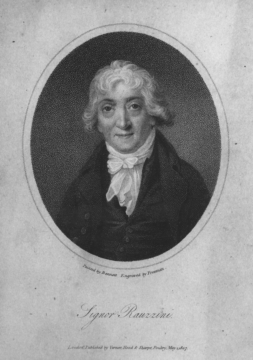 Portrait of Venanzio Rauzzini, engraved by Samuel Freeman by English School
