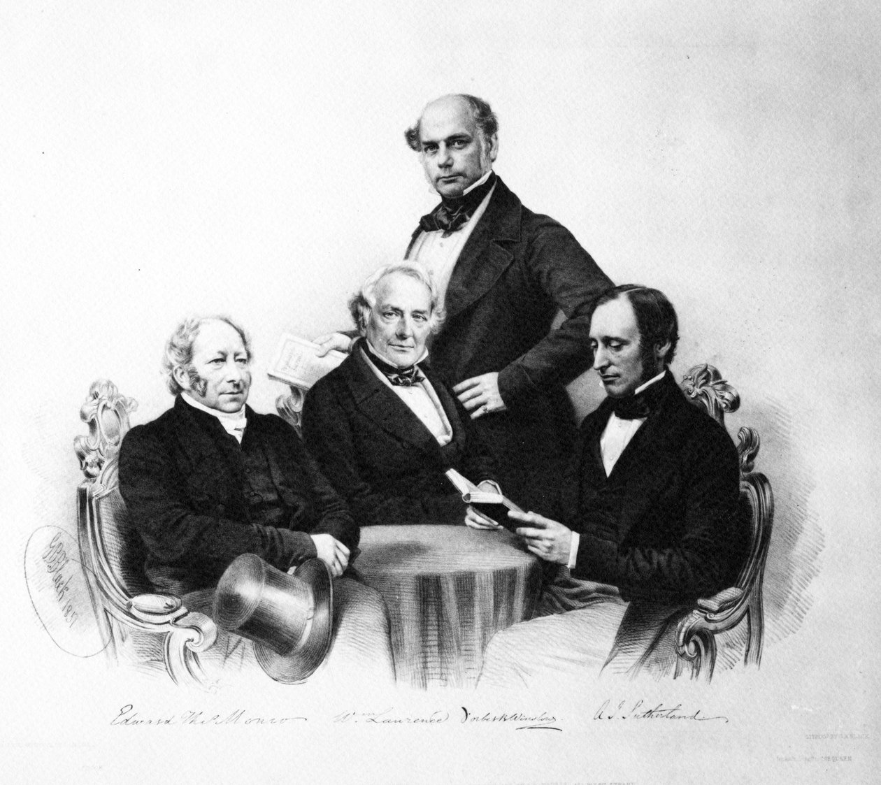 Portrait of Doctors Edward Monro, William Lawrence, Forbes Winslow and A. J. Sutherland by English School