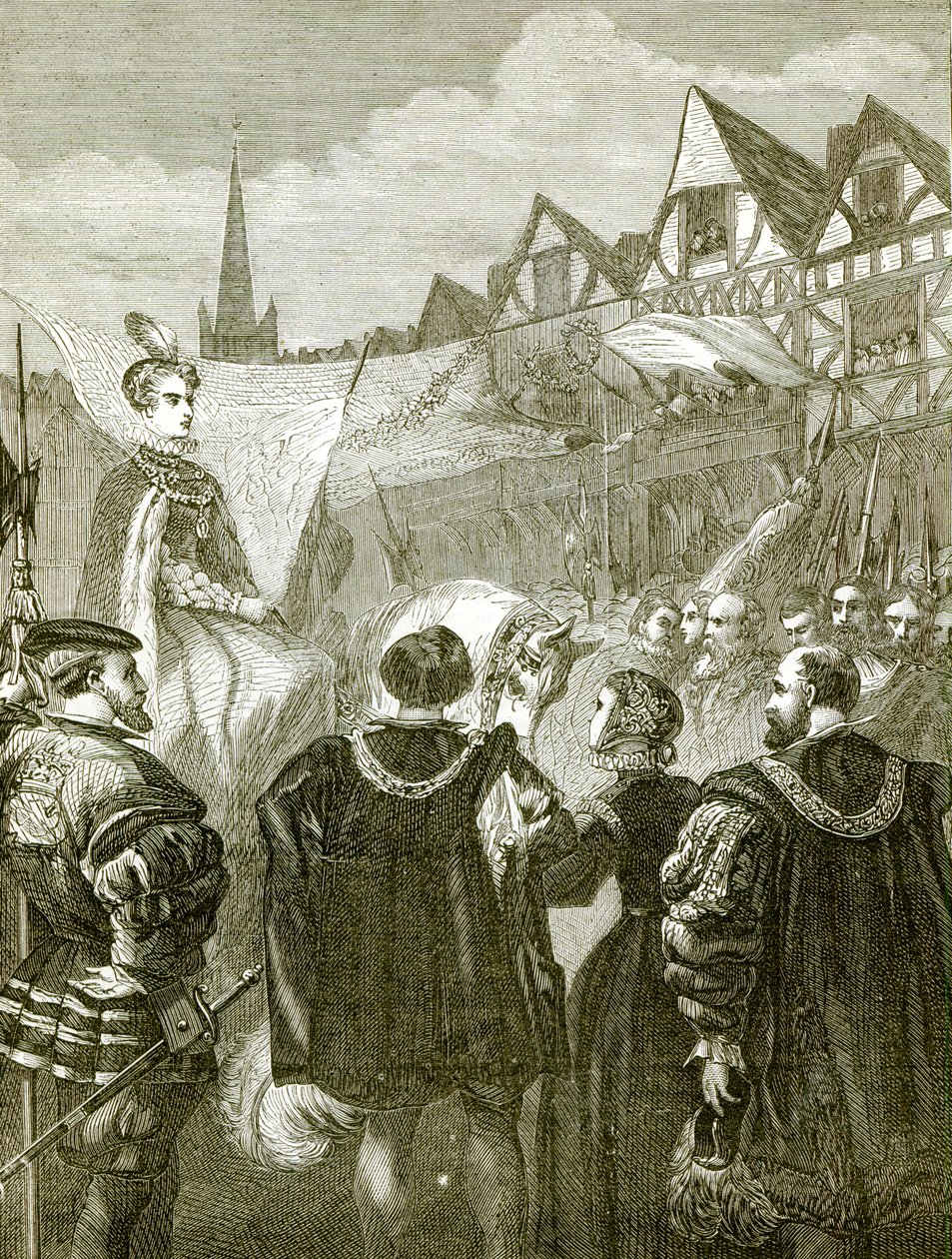 Queen Elizabeth Entering London by English School