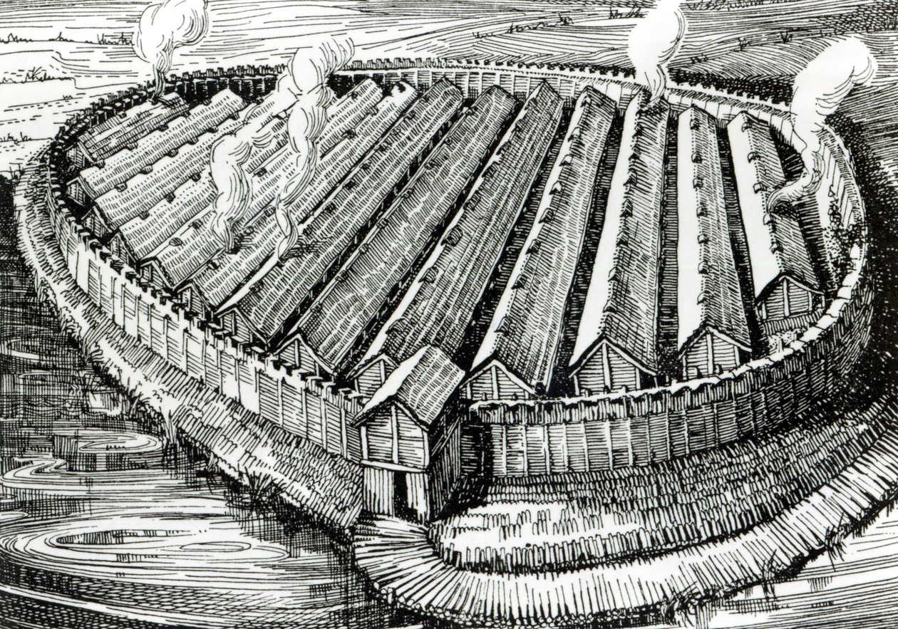 Reconstruction of an Iron Age Village at Biskupin, Poland by English School