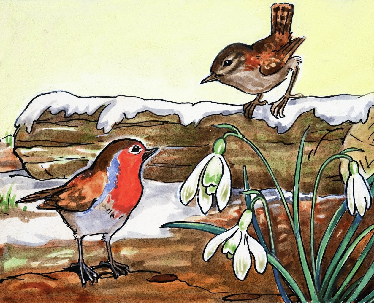 Robin Redbreast and Jenny Wren by English School