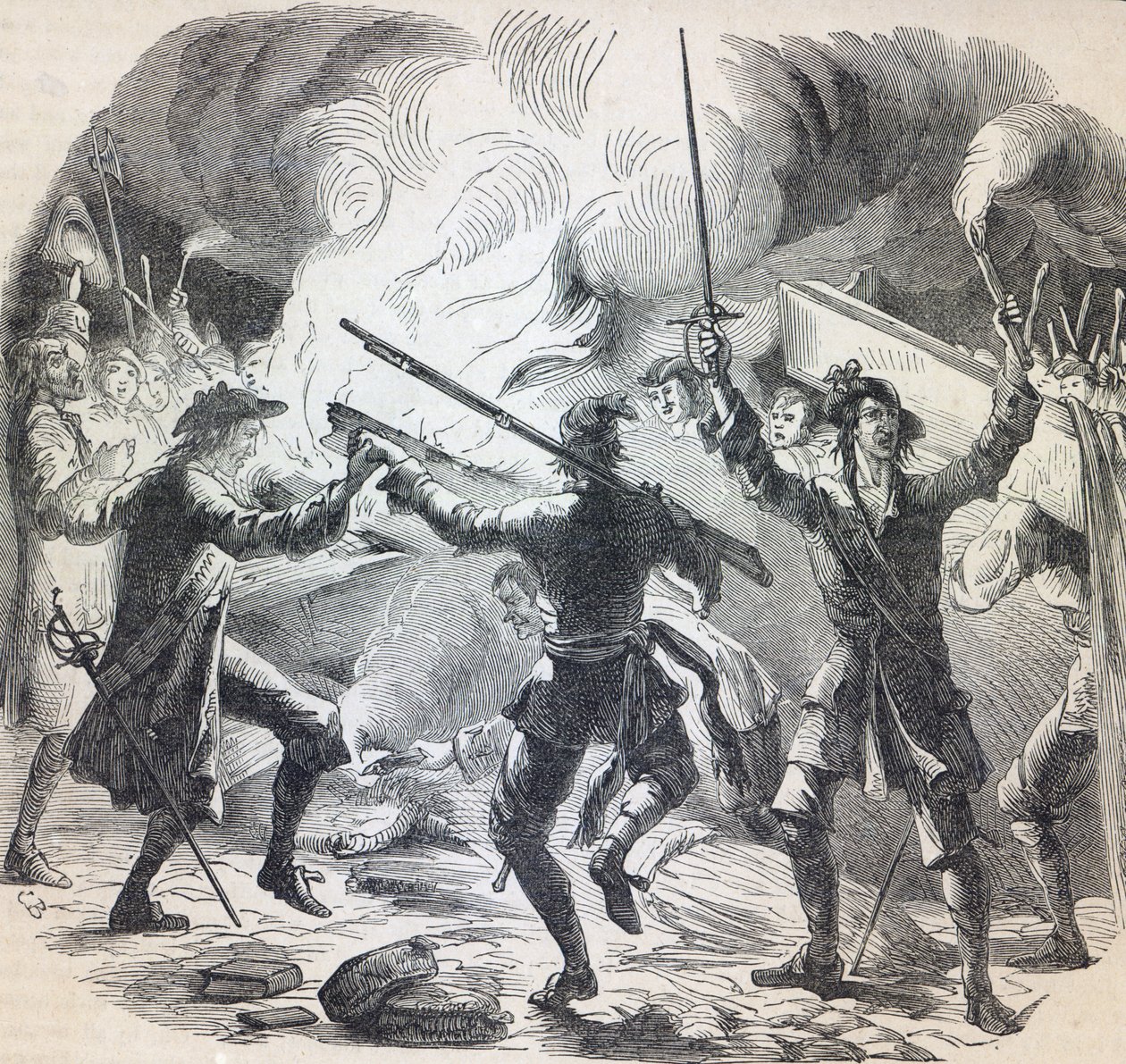 Sacheverell Rioters Destroy Part of a Chapel near Lincoln