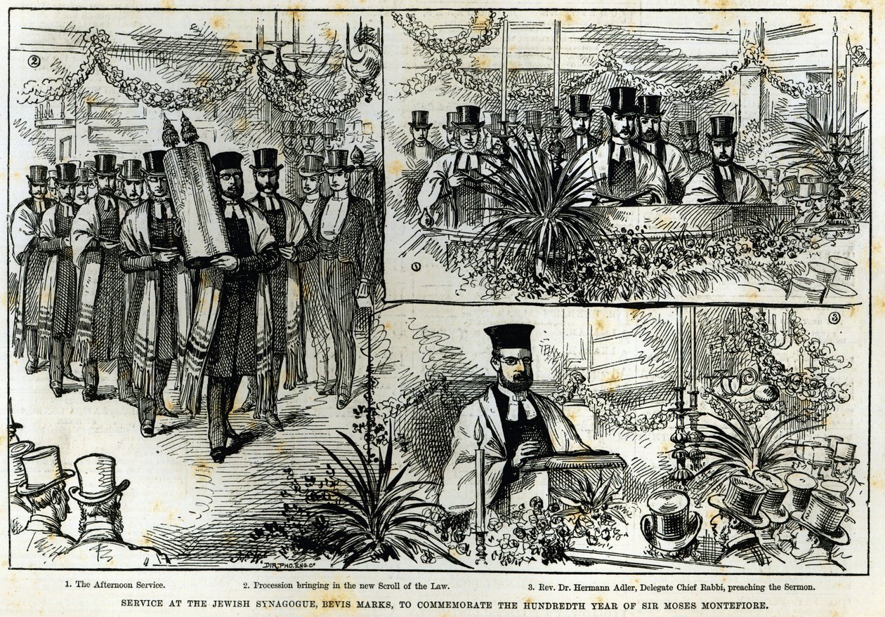 Service at the Jewish Synagogue, Bevis Marks, to Commemorate the Hundredth Year of Sir Moses Montefiore, from 