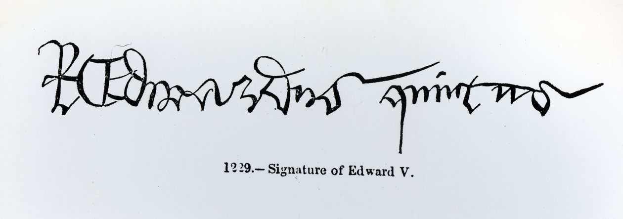 Signature of King Edward V (1470-83) by English School
