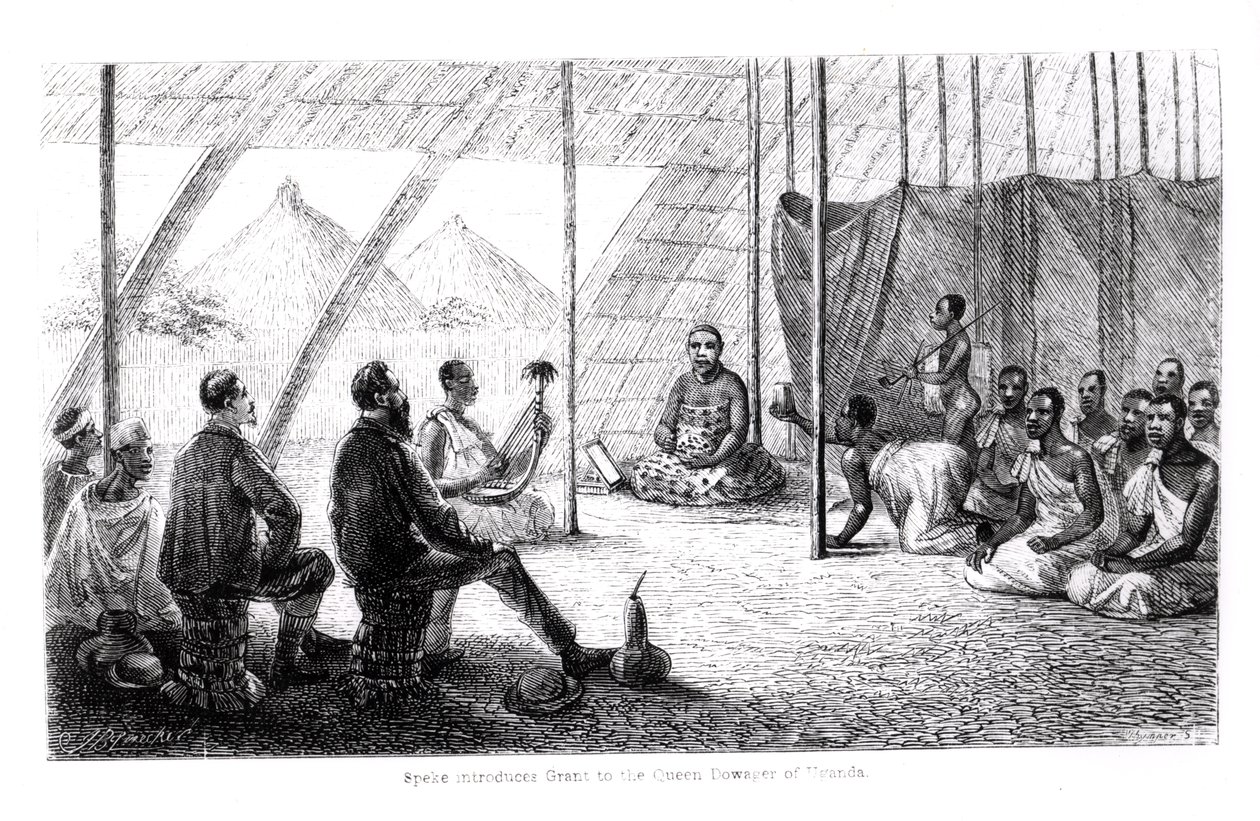 Speke Introduces Grant to the Queen Dowager of Uganda by English School